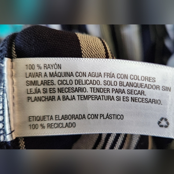 Merona Long sleeve Shirt Dress Navy & White Striped Size XXL - Picture 9 of 9